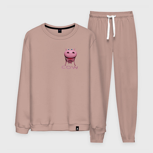 Мужской костюм Забавная корова / Пыльно-розовый – фото 1