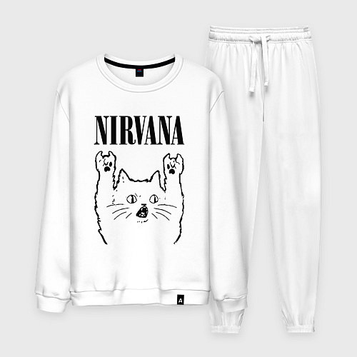 Мужской костюм Nirvana - rock cat / Белый – фото 1