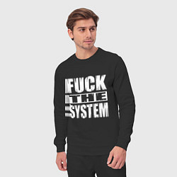Костюм хлопковый мужской SoD - f**k the system, цвет: черный — фото 2