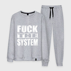 Костюм хлопковый мужской SoD - f**k the system, цвет: меланж