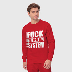 Костюм хлопковый мужской SoD - f**k the system, цвет: красный — фото 2