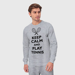 Костюм хлопковый мужской Keep Calm & Play tennis, цвет: меланж — фото 2