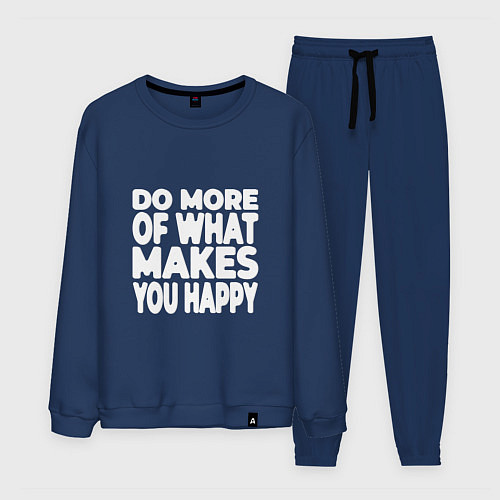 Мужской костюм Надпись Do more of what makes you happy / Тёмно-синий – фото 1