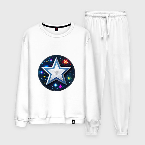 Мужской костюм Звезда и полотно космоса / Белый – фото 1