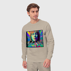 Костюм хлопковый мужской Brian Jones Glitch Modern Art, цвет: миндальный — фото 2