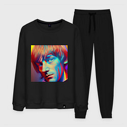 Костюм хлопковый мужской Brian Jones Cartoon Glitch Art, цвет: черный