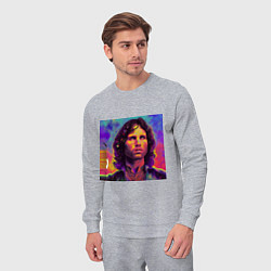 Костюм хлопковый мужской Jim Morrison Strange colors Art, цвет: меланж — фото 2