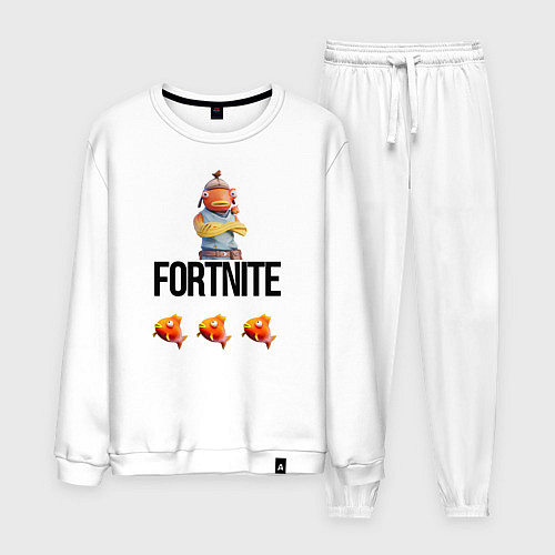 Мужской костюм Карась Фортнайт / Белый – фото 1