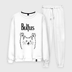 Костюм хлопковый мужской The Beatles - rock cat, цвет: белый