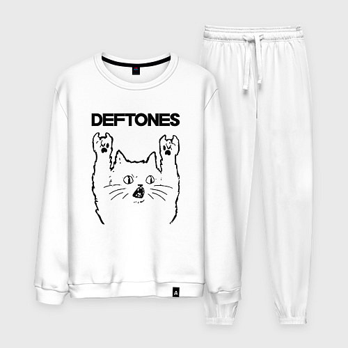 Мужской костюм Deftones - rock cat / Белый – фото 1