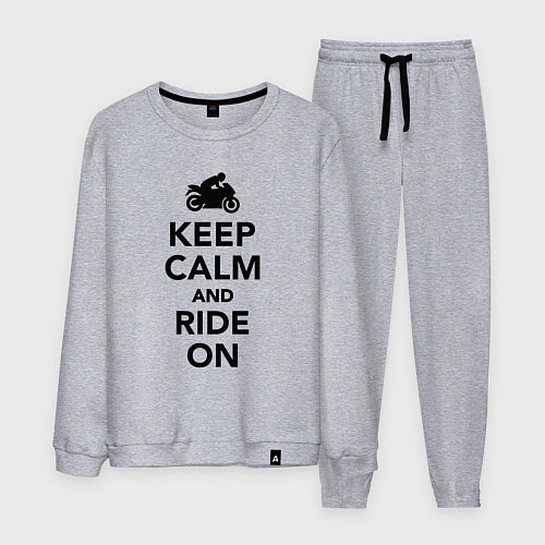 Мужской костюм Keep calm and ride on / Меланж – фото 1