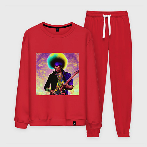 Мужской костюм Jimi Hendrix Rock Idol Art / Красный – фото 1