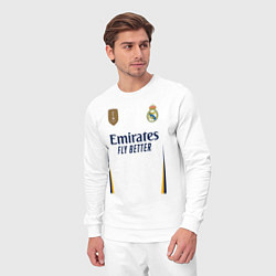 Костюм хлопковый мужской Реал Мадрид форма 2324 домашняя, цвет: белый — фото 2