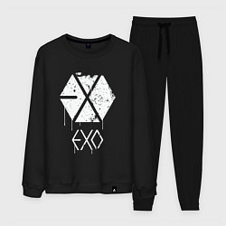 Костюм хлопковый мужской EXO лого, цвет: черный