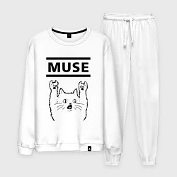 Костюм хлопковый мужской Muse - rock cat, цвет: белый