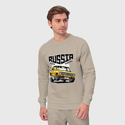 Костюм хлопковый мужской Russia tuning car, цвет: миндальный — фото 2