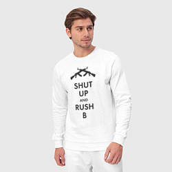 Костюм хлопковый мужской Shut up and rush b, цвет: белый — фото 2