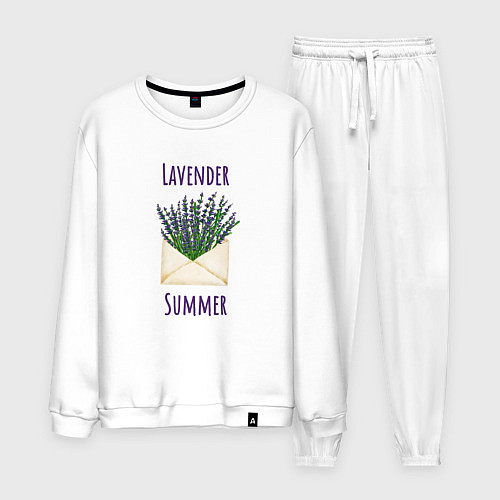 Мужской костюм Lavender Summer - букет лаванды в конверте / Белый – фото 1