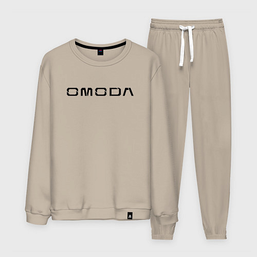 Мужской костюм Omoda big black logo / Миндальный – фото 1