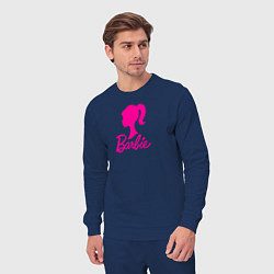 Костюм хлопковый мужской Розовый логотип Барби, цвет: тёмно-синий — фото 2