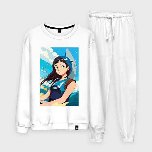 Мужской костюм Девочка и океан / Белый – фото 1