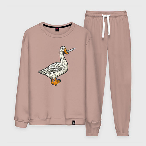 Мужской костюм Утка повар / Пыльно-розовый – фото 1