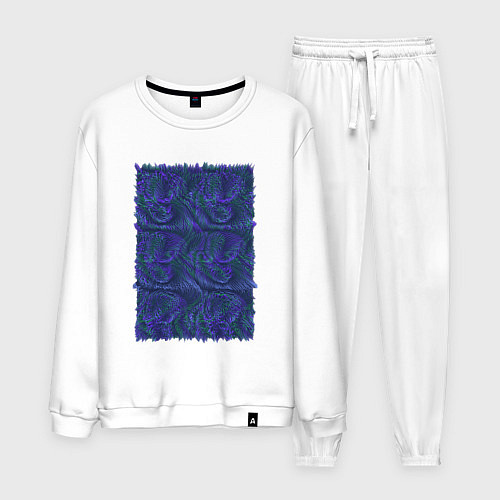 Мужской костюм Абстракция синий бит / Белый – фото 1