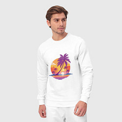 Костюм хлопковый мужской Отдых в тропиках, цвет: белый — фото 2