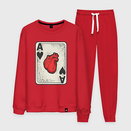 Мужской костюм Туз сердца / Красный – фото 1