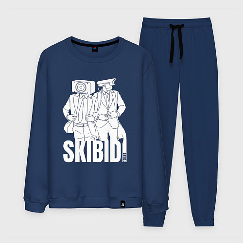 Мужской костюм Skibidi Toilet Cameraman and Speakerman / Тёмно-синий – фото 1