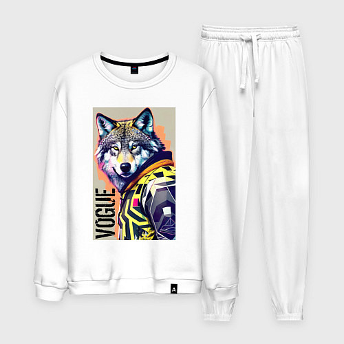 Мужской костюм Wolf fashionista - pop art / Белый – фото 1