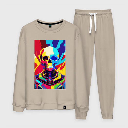 Мужской костюм Pop art skull / Миндальный – фото 1