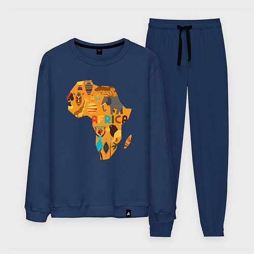 Мужской костюм Красочная Африка / Тёмно-синий – фото 1