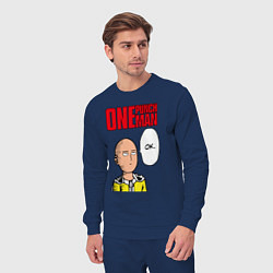 Костюм хлопковый мужской Saitama - one punch man, цвет: тёмно-синий — фото 2