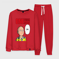 Костюм хлопковый мужской Saitama - one punch man, цвет: красный