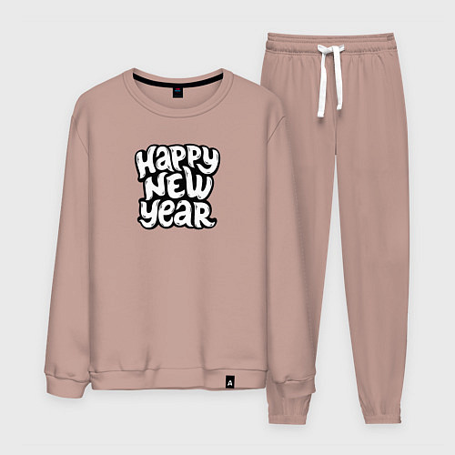Мужской костюм Happy new year lettering / Пыльно-розовый – фото 1