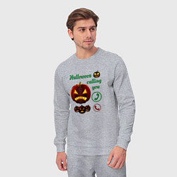 Костюм хлопковый мужской Хэллоуин, ночной звонок, цвет: меланж — фото 2