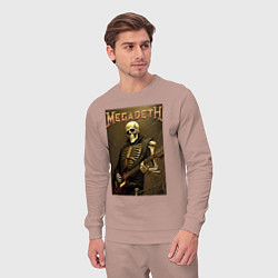 Костюм хлопковый мужской Megadeth - skeleton - heavy metal, цвет: пыльно-розовый — фото 2