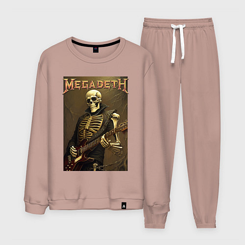 Мужской костюм Megadeth - skeleton - heavy metal / Пыльно-розовый – фото 1
