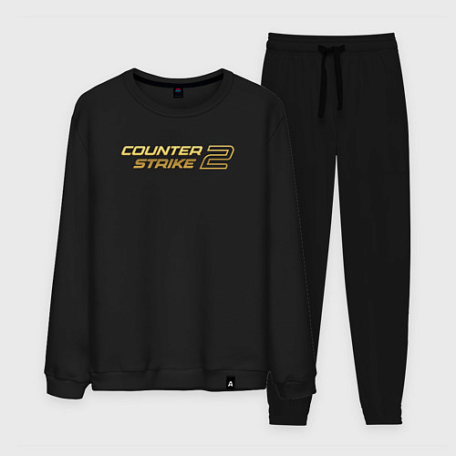 Мужской костюм Counter strike 2 gold logo / Черный – фото 1