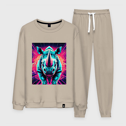 Мужской костюм Кибер носорог / Миндальный – фото 1