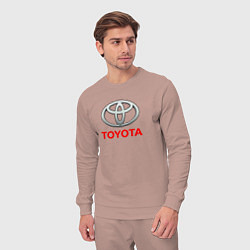 Костюм хлопковый мужской Toyota sport auto brend, цвет: пыльно-розовый — фото 2