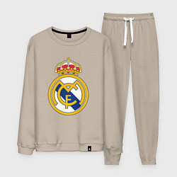 Костюм хлопковый мужской Real madrid fc sport, цвет: миндальный