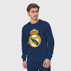 Костюм хлопковый мужской Real madrid fc sport, цвет: тёмно-синий — фото 2