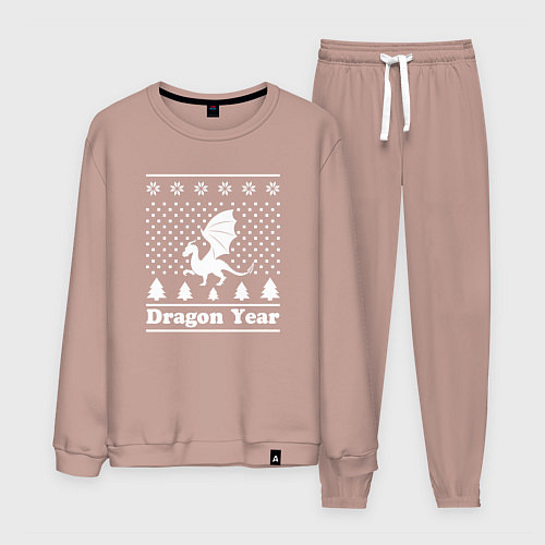 Мужской костюм Sweater dragon year / Пыльно-розовый – фото 1