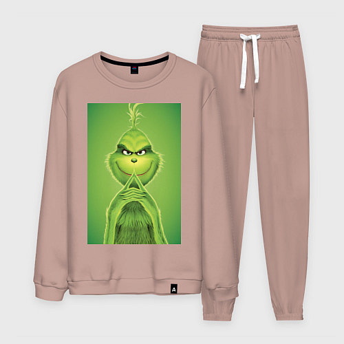 Мужской костюм Коварный Гринч похититель Рождества / Пыльно-розовый – фото 1