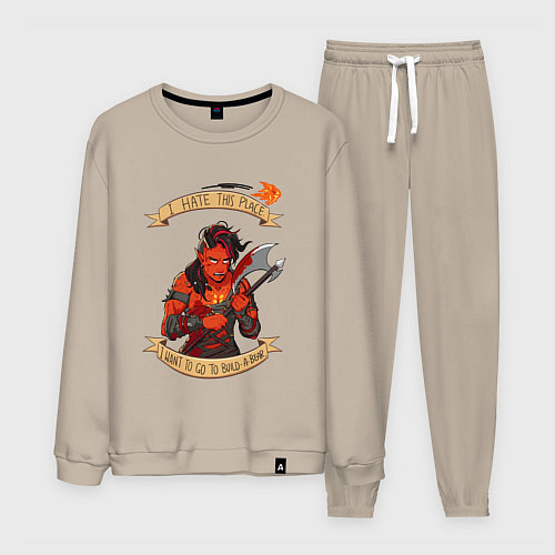 Мужской костюм Карлах злится - Baldurs Gate 3 / Миндальный – фото 1