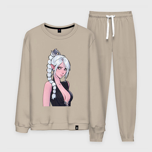 Мужской костюм Шэдоухарт - серебрянные волосы / Миндальный – фото 1