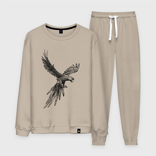 Мужской костюм Попугай ара летит / Миндальный – фото 1