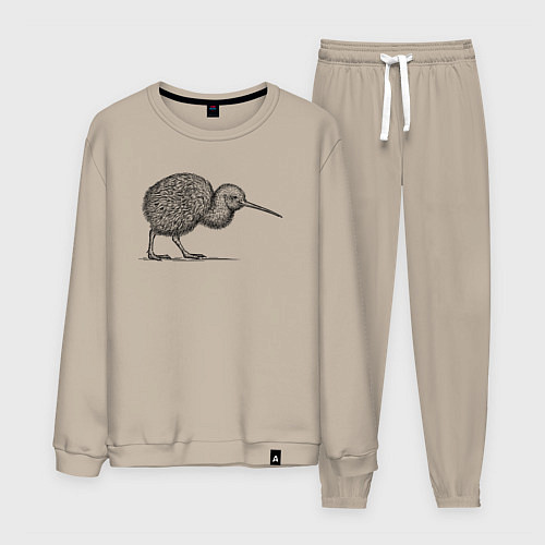 Мужской костюм Птица киви в профиль / Миндальный – фото 1